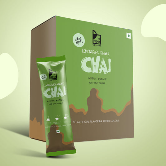 Lemongrass – Ginger Tea Premix NO Sugar (Box of 10 single serve sachets)